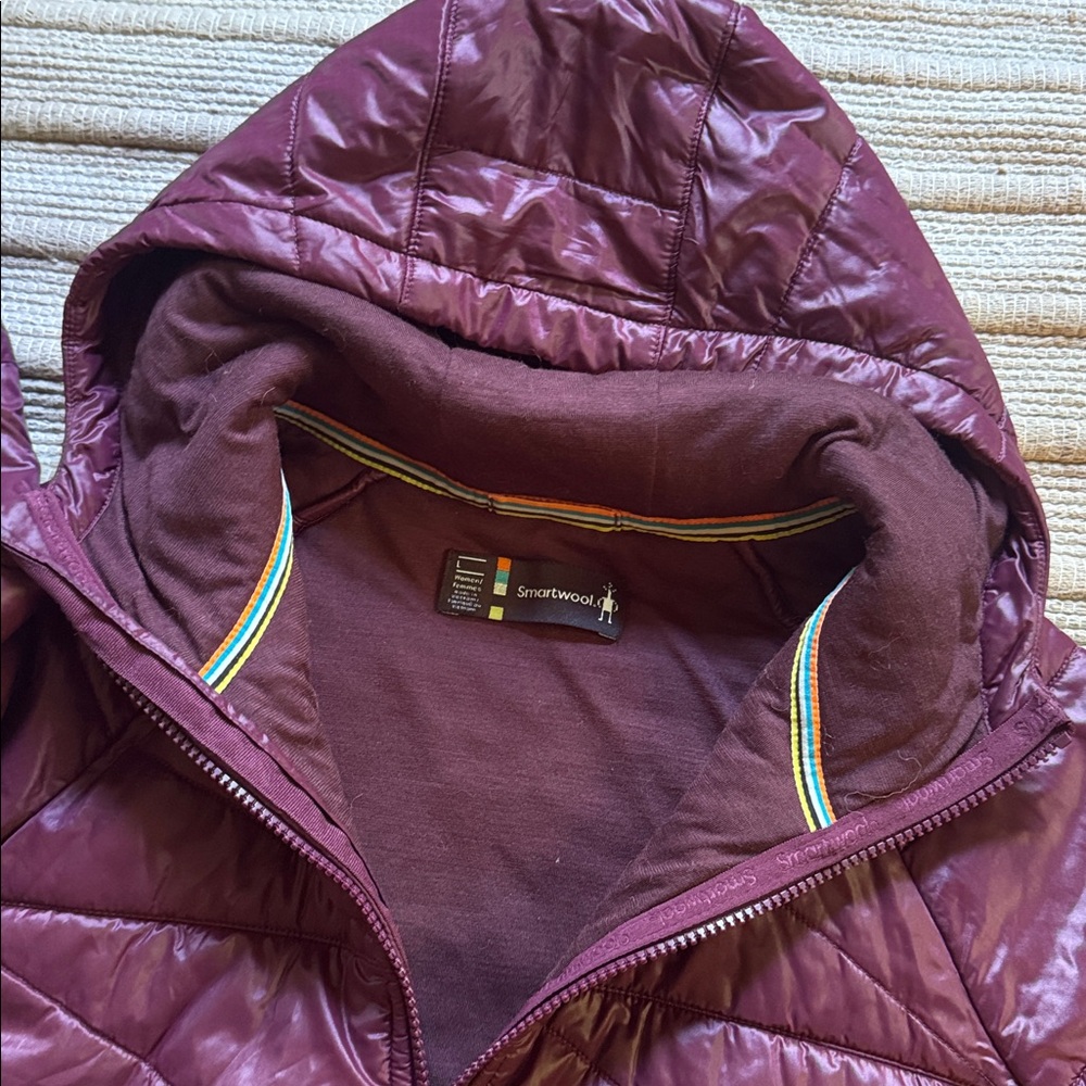 Smartwool Jacket smartloft wool loft gorgeous Wine burgundy fig NEW Women’s L - Picture 4 of 13